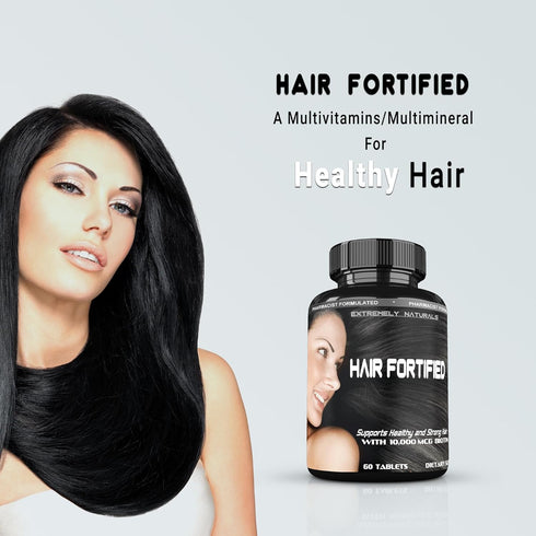 HAIR FORTIFIED Hair Growth Product – Hair Vitamins - Biotin 10000 Mcg | Keratin – Silica Horsetail Hair Supplement. Fuller. Thicker Healthy Hair. ...