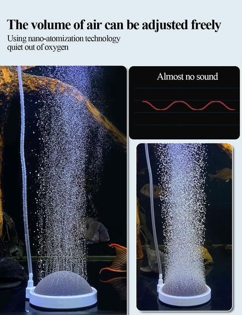 UPETTOOLS Aquarium Air Stone Fish Tank Bubbler Small Nano Air Bubble Stone Super-High Dissolved Oxygen Diffuser Makes Super Tiny Bubbles 2 Inch...