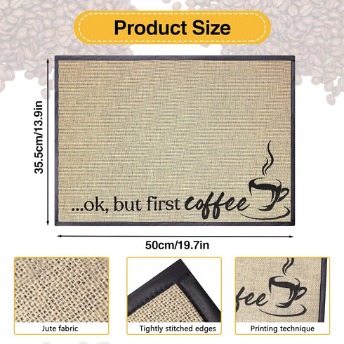 Coffee Bar Mat Coffee Bar Mats for Countertop, Coffee Maker Mat Coffee Bar Mat Spill Mat Coffee Machine Mat, Coffee Bar Accessories Supplies for C...