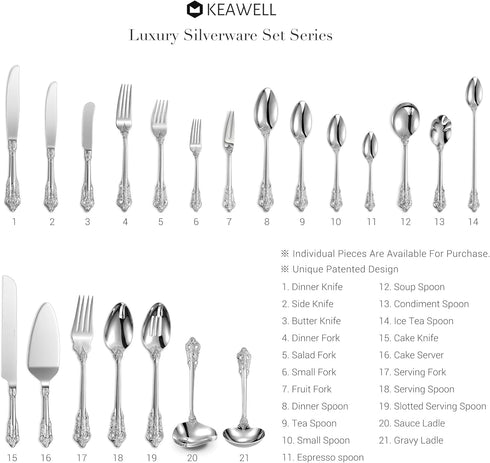 KEAWELL 2-Piece Gorgeous Large Serving Spoon, 18/10 Stainless Steel, Fine Large Serving Spoon, Sturdy Tablespoon, Dishwasher Safe, 9.4" (Silver)...