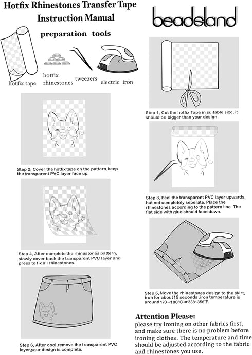 BEADSLAND Hotfix Tape,Hot Fix Rhinestones Transfer Film Paper (10ft. x 12.6in.)...
