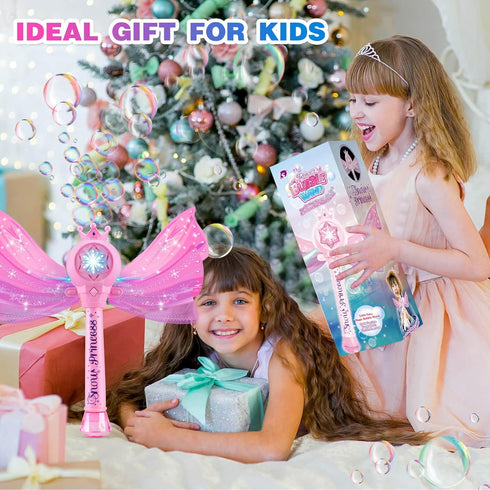 Bubble Wands for Kids Toys for 3 4 5 6 Years Old Girls: Light Up Bubble Wand Outdoor Toys for Girls Ages 4-8 Bubble Party Favors for Kids 4 Year O...