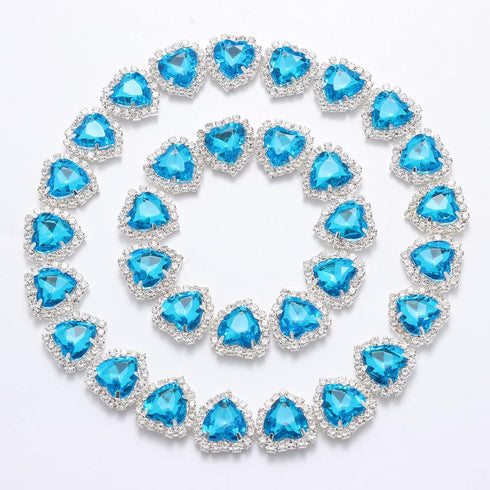 Heart Flatback Rhinestones Buttons 32Pcs Heart Charms for Nails,Sew on Rhinestone Embellishments Diamond Crystal Rhinestones for Wedding Clothing ...