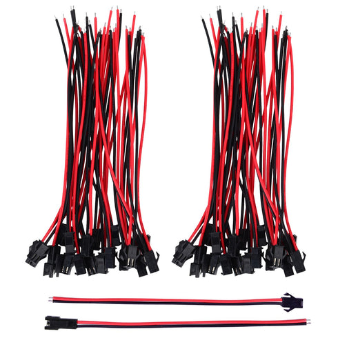 22 AWG JST SM 2 Pin Plug Male and Female Connector Adapter with 135 mm Electrical Cable Wire for LED Light, 20 Pairs...