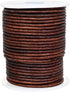 GENIQUE Real/Genuine Round Leather Cord for Jewelry Making, Leather String Cord for Crafting, Necklace, Bracelets, Braiding, Wraps (2mm, Antique B...