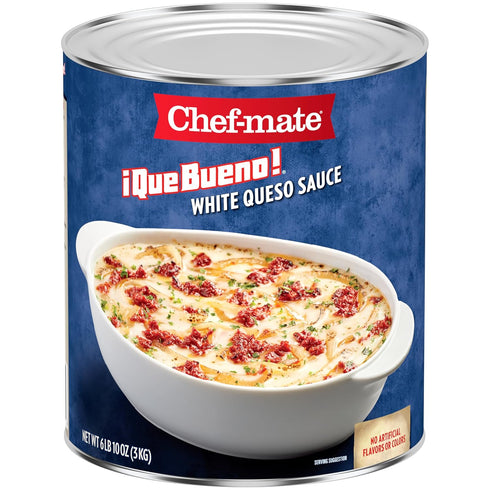 Chef-mate Que Bueno White Queso and Nacho Cheese Sauce, Canned Food, 6 lb. 10 oz. Bulk Can...