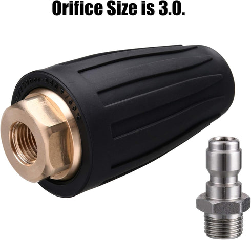 M MINGLE Turbo Nozzle for Pressure Washer, Rotating Nozzle and 5 Tips, 1/4 Inch Quick Connect, 3600 PSI, Orifice 3.0...
