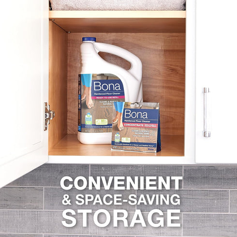 Bona Hardwood Floor Cleaner Concentrate, Unscented, 1 fl oz, Pack of 4 (Makes 128 fl oz) - Residue-Free Floor Cleaning Concentrate Spray Mops and ...