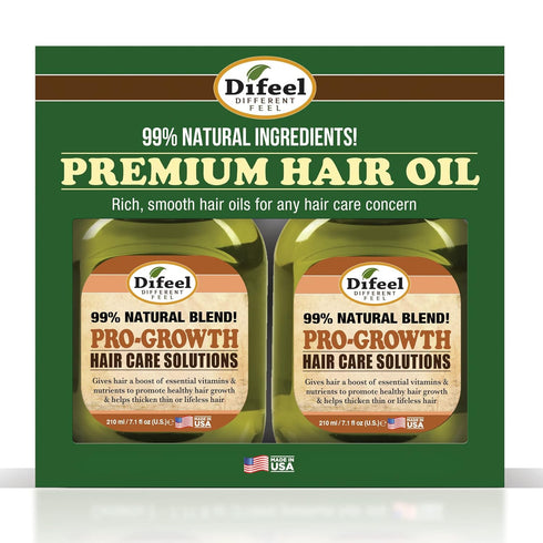 Difeel 99% Natural Moisturizing Hair Care Solutions - Pro-Growth 7.1 oz. - Deluxe 2-PC Gift Set...