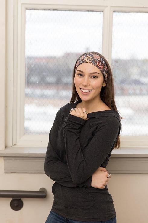 RiptGear Stretch Sport Headband for Women (Dark Unique) — Made of Non-Slip Sweat Wicking Fabric — Great for Yoga, Running or The Gym — Soft Headba...