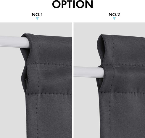 Deconovo Blackout Door Curtain – Thermal Insulated Blackout Window Cover for French & Front Doors with Adjustable Tieback, Room Darkening, Energy ...