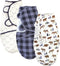 Hudson Baby Unisex Baby Quilted Cotton Swaddle Wrap 3pk, Moose Bear, 0-3 Months...
