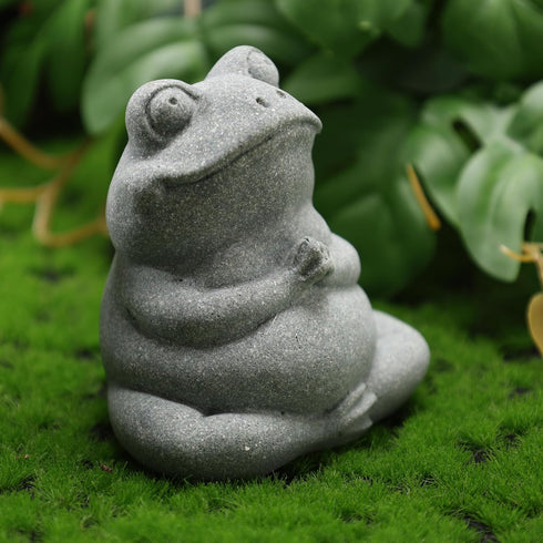 Frog Stone Statue Decor, Yoga Zen Pose Meditation Accessories Cute Figurines Frog Gifts Garden Decor Desk Decorations...