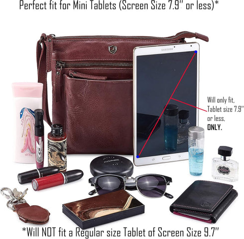 Real Leather Purse for Women Crossbody Bag Travel Shoulder Handbag Small Vintage Pocketbook...