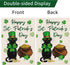 Happy St. Patrick's Day Garden Flag Black Cat Yard Flags Luckly Shamrock 12x18 Inch Vertical Double Sided Burlap Banner for Spring Holiday Farmhou...