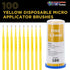 TCP Global 100 Paint Touch Up Brushes, Disposable Micro Brush Applicators, Yellow with Fine 1.5 mm Tips - Auto Body Shop, Auto Car Detailing, Hobb...