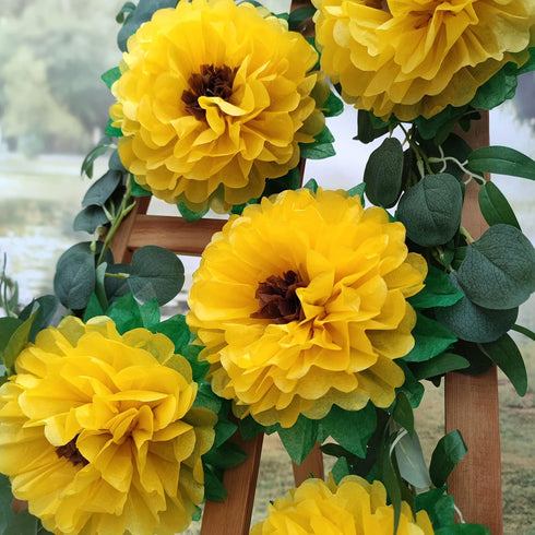 Tissue Paper Sunflowers Decorations for Wall Birthday Party Backdrop Home Decoration Pack of 6...