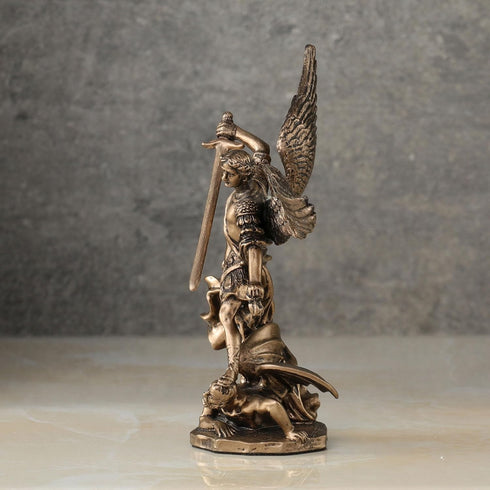 Veronese Design 4 Inch Archangel Saint Michael Slaying Demon Resin Figurine Hand Painted Bronze Finish...