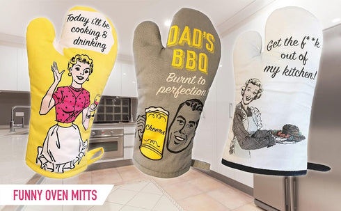 Funny Heat Resistant Oven Mitt for Cooking Grilling BBQ - Novelty Gift For Those Who Love To Cook (Out of My Kitchen!)...