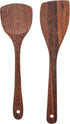 Wooden Spatulas - Eco-Friendly, Durable & Ergonomic Kitchen Utensils - Non-Scratch Cooking Tools for Stirring, Flipping & Serving - Set of 2 (12.8...