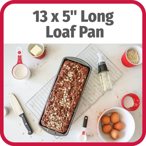 GoodCook Extra Large 13'' x 5'' Nonstick Steel Bread Loaf Pans, Gray (4245)...