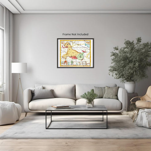 Posterizer 1 pcs-Johann Elert Bode Wallfisch-Celestial Map-Astrology & Zodiac Art-Astronomy & Celestial Art-Gift for Steampunk and Astrology Lover...