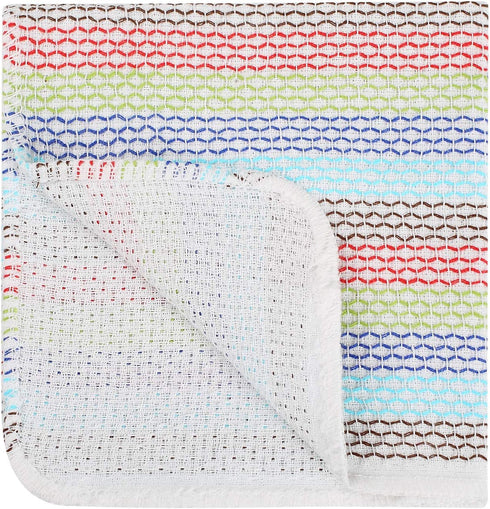 Kitchen Dish Cloths 100% Cotton Tea Towels, Soft and Absorbent, Machine Washable Kitchen Dishcloths 13 x 13 Inch Set of 8 Multi Colors...