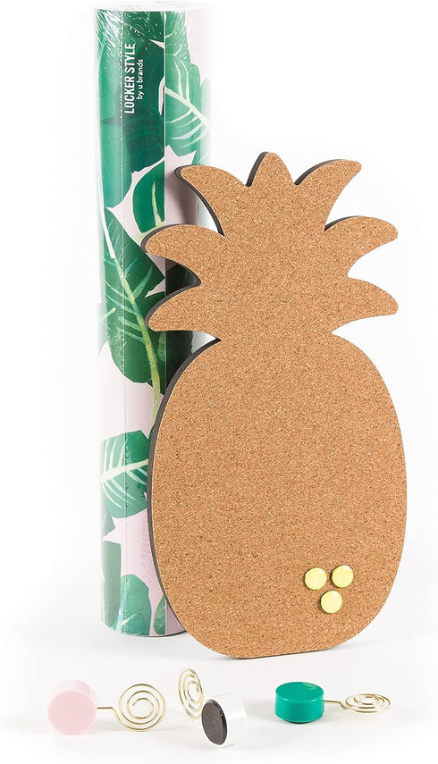 U Brands Tropical Locker Accessory Kit, includes Magnets, Wrap, Pineapple Cork Board, Push Pins...