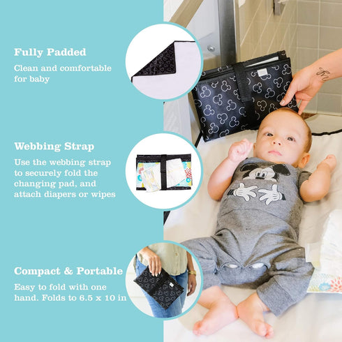 Disney Baby by J.L. Childress Full Body Portable Changing Pad - Disney Travel Essential - Padded, Waterproof, Foldable Diaper Changing Pad - Extra...