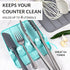 Silicone Spoon Rest for Multiple Utensils, Heat Resistant Utensil Rest with Drip Pad, BPA-free Spoon Rest for Kitchen Counter(Turquoise)...