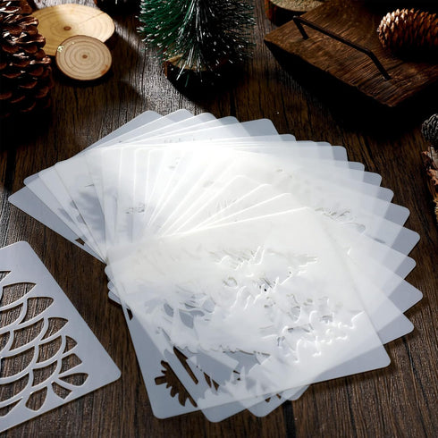20 Pieces Stencil Template for Painting Reusable Animal Plant Stencil Spring Summer Winter Template, DIY Christmas Stencils for Painting on Wood W...