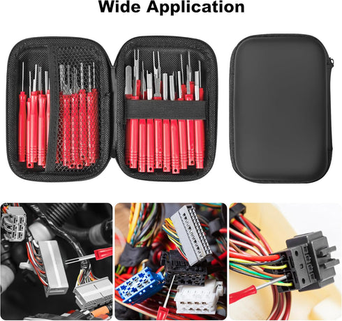 Terminal Removal Tool Kit 36 Pcs Depinning Tool Electrical Connector Pin Removal Tool Kit Pin Extractor Tool Set Wire Terminal Release Tool for Au...