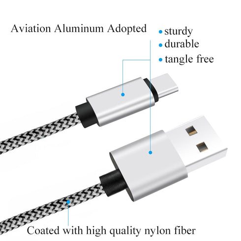 Ailun USB Type C Cable 3ft 3Pack High Speed Type-C to USB A Sync and Charging Nylon Braided Cable for Galaxy S22,Galaxy S21,Galaxy s20 and More Sm...