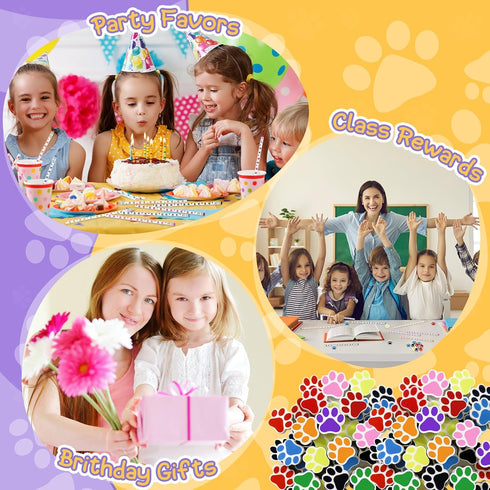 48 Pcs Paw Print Pencil Eraser Sets Colorful Wooden Pencils with Paw Eraser for Kids Dog Themed Birthday Party Favors Welcome Back to School Favor...