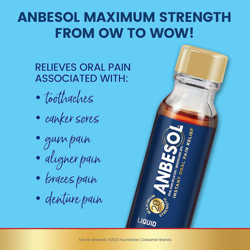 Anbesol Maximum Strength Oral Anesthetic Liquid - 0.41 fl oz (packaging may vary)...