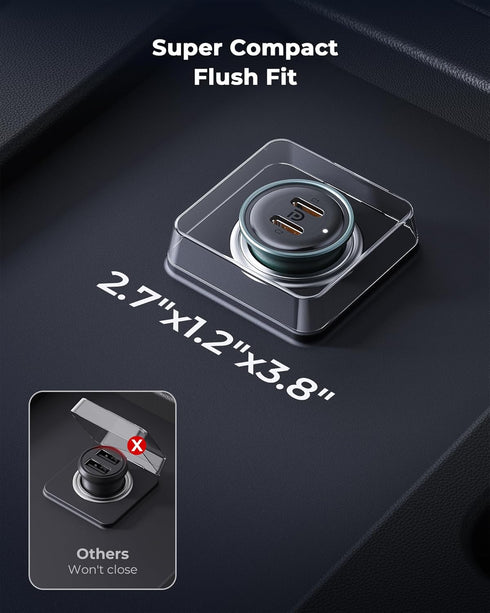 VOLTME Car Charger, 30W USB C Car Charger, PD 3.0 Car Charger Adapter Fast Charging for iPhone14/13/12/11 Pro Max Mini X Samsung Galaxy S23/22/21 ...