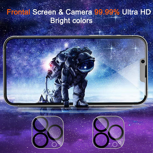 Ferilinso for iPhone 13 Pro Privacy Screen Protector, 2 Pack 9H Anti Spy Tempered Glass with 2 Pack Camera Lens Protector, Case Friendly, Bubble F...
