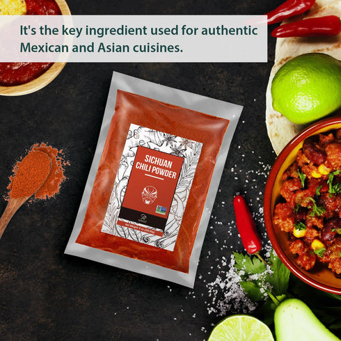 Soeos Premium Sichuan Chili Powder 8oz(226g),All Natural,Asian Chili Powder,Savory Spicy Red Chili Powder from Dried Chillies,Chilli Powder,Chili ...