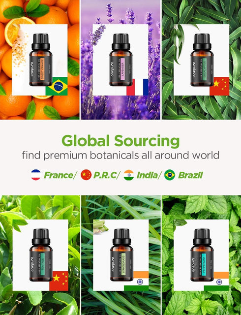 Essential Oils, 6 x 10ml Essential Oils Gift Set for Diffuser Humidifier Massage Aromatherapy (Lavender, Tea Tree, Eucalyptus, Lemongrass, Orange,...