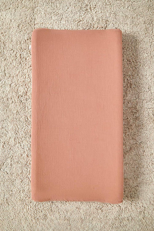 Baby Muslin Changing Pad Covers, Neutral Fitted Muslin Diaper Changing Table Pad Sheet Covers for Newborns Infants Baby Boys Girls (Red)...