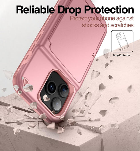 WeLoveCase for iPhone 15 Pro Wallet Case with Card Holder, Built-in Hidden Mirror, with Shockproof Heavy Duty Protection Phone Case for iPhone 15 ...