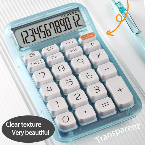 Mechanical Switch Calculator,12 Digits,Large LCD Display,Purple Calculator Big Buttons,Cute Calculator,Calculators Desktop Calculator,Aesthetic Ca...