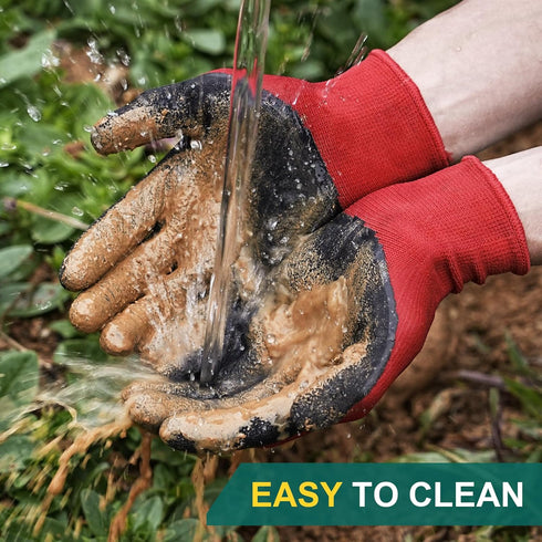 Trifabricy Garden Gloves for Women/Men - 6 Pairs Breathable Natural Latex Gardening Gloves with Grip, Outdoor Hard-wearing Protective Work Gloves ...
