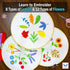 Bradove 3 Sets Leaves and Flowers Embroidery Practice Kit, Embroidery Kit for Beginners Adults, Learn to Embroider Kit Adult Beginner, Embroidery ...