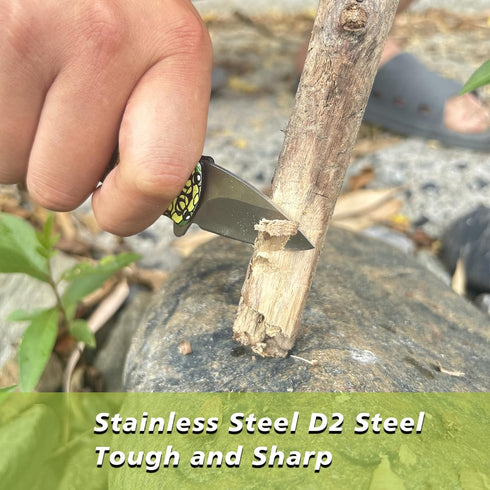 Mini Keychain Knife, Small Pocket Knife, Stainless Steel Folding Knife, Outdoor Camping Knife, Mini Men's and Women's Pocket Knive gifts, Survival...