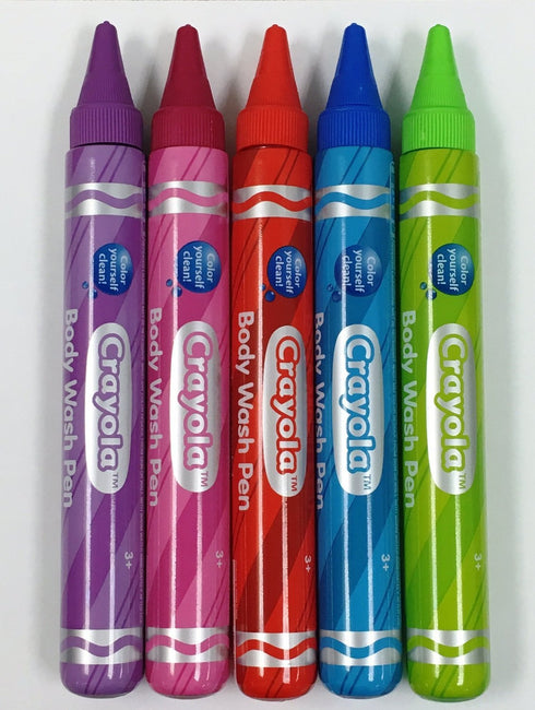 Crayola Crayon Kids Body Wash Pen Tubes Fun Colored and Scented Set of 5...