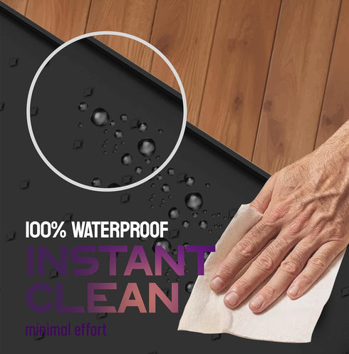 Dog Food Mat - Raised Edges Cat Food Mat Prevent Spills – 100% Waterproof Dog Mat for Food and Water Protect Floors - Easy Clean Dog Bowl Mats for...