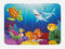 Lunarable Aquarium Bath Mat, Cartoon Tropical Fish and Happy Underwater World Corals Biodiversty Theme, Plush Bathroom Decor Mat with Non Slip Bac...