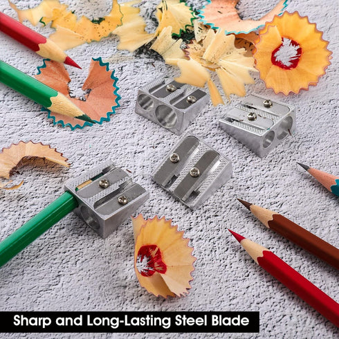 10 Pcs Pencil Sharpener, Handheld Metal Pencil Sharpener with Double Holes, Mini Kids Pencil Sharpening, Sharpen Pencils for Adults and Kids Schoo...