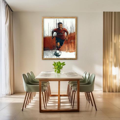 Posterizer 1 pcs-abstract passionate soccer / football player running poster-Sports & Hobby Art Gifts for sports fans Decor for Home & Office- unf...